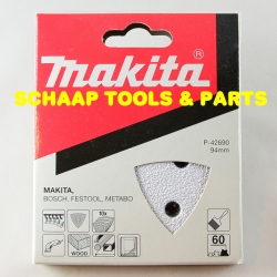 Schuurblad 94x94x94mm P 60 White velcro per 10 verpakt | P-42690